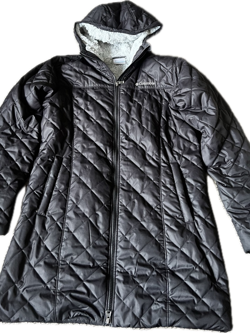 Columbia Black Quilted Hooded Women's Puffer Jacket